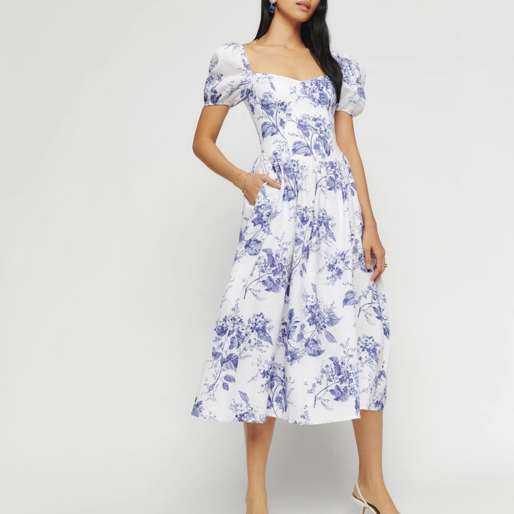 NWT Reformation Davila Linen Dress